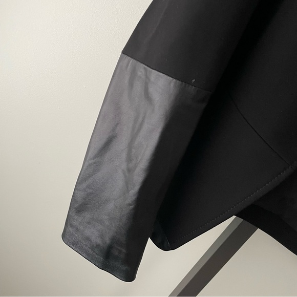 Danier Leather Open Blazer Suit Jacket Zipper Cuffs Black Womens Size Small - Picture 7 of 9